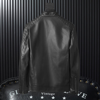 Chaqueta de Cuero PU para Hombre con Detalles de Cremallera - Image 3