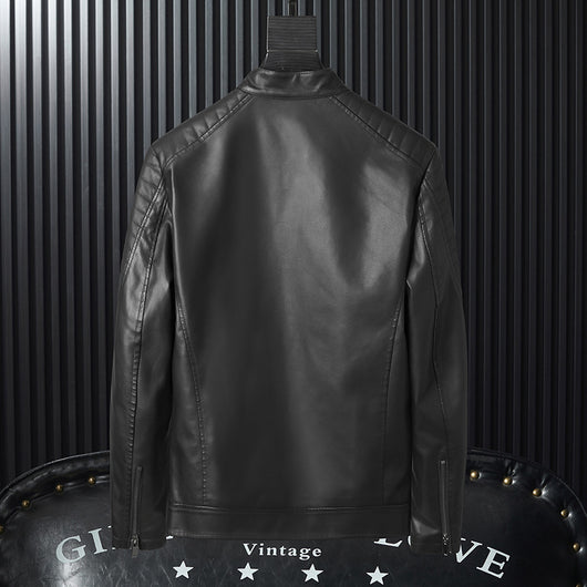 Chaqueta de Cuero PU para Hombre con Detalles de Cremallera - Image 3