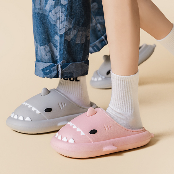 Pantuflas Tiburón Cartoon para Parejas - Zapatillas EVA Impermeables Invierno
