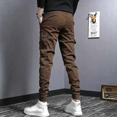 Pantalones de Trabajo Slim Fit Café con Elástico para Hombre - Image 16