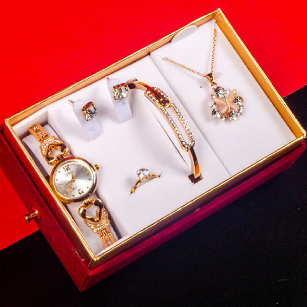 Set de Joyería Festival Diosa: Reloj, Pulsera, Collar y Aretes