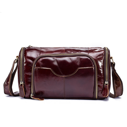 Bolsa Mensajero de Cuero Retro Estilo Almohada - Bandolera de Cuero Genuino - Image 12