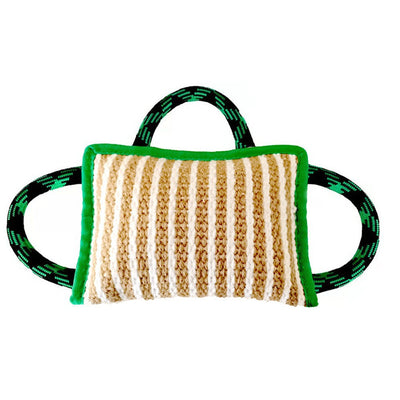 Juguete de Cuerda para Perros con 3 Asas - Almohada de Yute Resistente para Tirar
