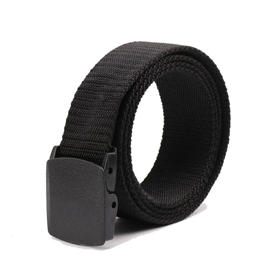 Cinturón Unisex de Lona con Hebilla de Plástico