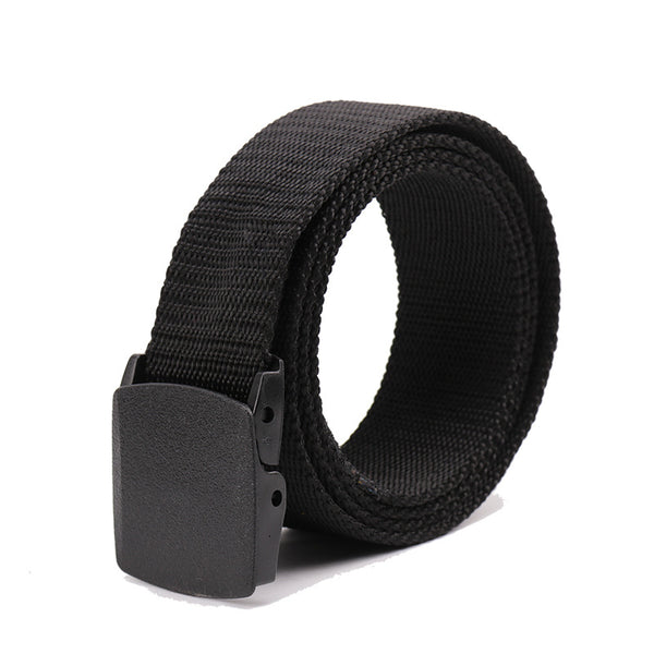 Cinturón Unisex de Lona con Hebilla de Plástico