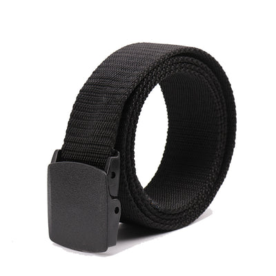 Cinturón Unisex de Lona con Hebilla de Plástico