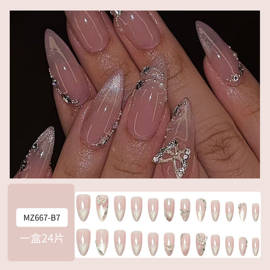 Pegatinas de Uñas Mariposa Efecto Ojo de Gato con Diamantes - Image 2