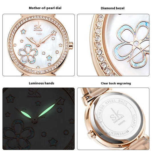 Reloj de Cuarzo para Mujer con Correa de Acero y Diamantes - Image 2