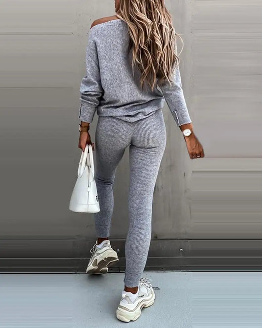 Traje Casual Hombro Descubierto para Mujer - Image 18