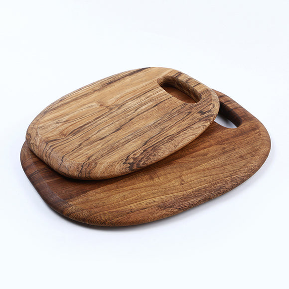 Tabla de Corte Redonda de Madera de Cebrano Premium
