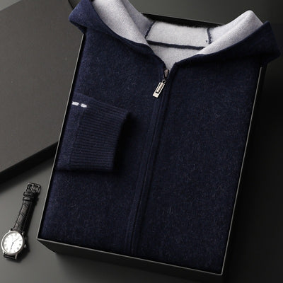 Cardigan de Cashmira para Hombre con Cuello Alto y Cierre - Otoño e Invierno - Image 3