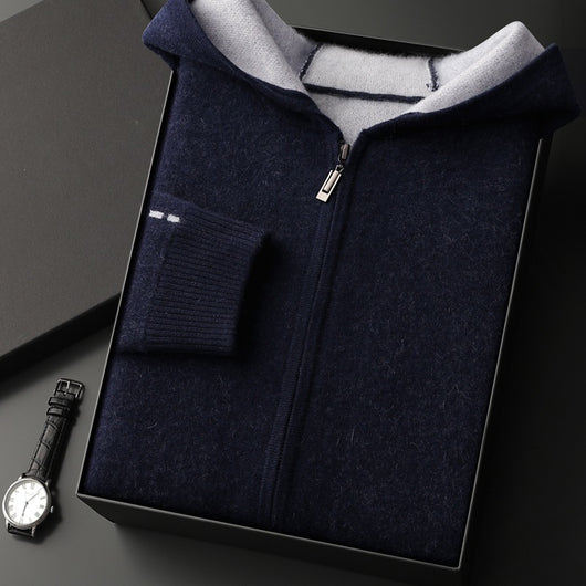 Cardigan de Cashmira para Hombre con Cuello Alto y Cierre - Otoño e Invierno - Image 3