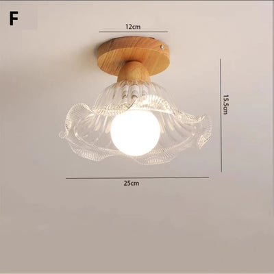 Lámpara de Techo Minimalista Nórdica en Madera Sólida para Pasillos y Balcones - Image 5