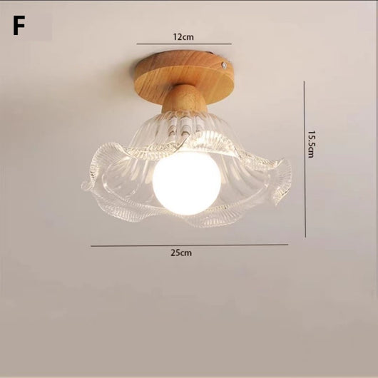 Lámpara de Techo Minimalista Nórdica en Madera Sólida para Pasillos y Balcones - Image 5