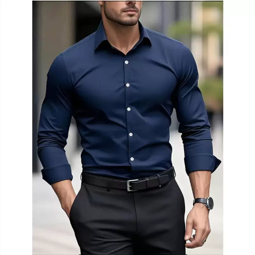 Camisa Casual Ejecutiva de Manga Larga en Tono Pigmentado - Image 18