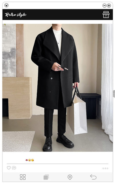 Abrigo de Lana Acolchado de Algodón Largo para Hombre - Image 16