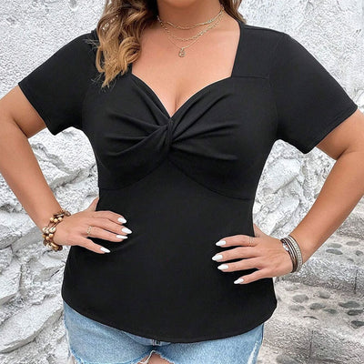 Blusa de Oficina Entallada Cuello en V para Mujer - Image 8