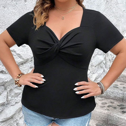 Blusa de Oficina Entallada Cuello en V para Mujer - Image 8