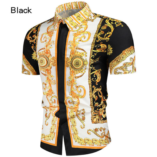 Camisa Slim Fit con Impresión 3D Digital - Manga Corta Moderna - Image 2