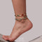 Pulsera de Tobillo Dorada 18k Lujo Playa - Joyería Elegante para Pie