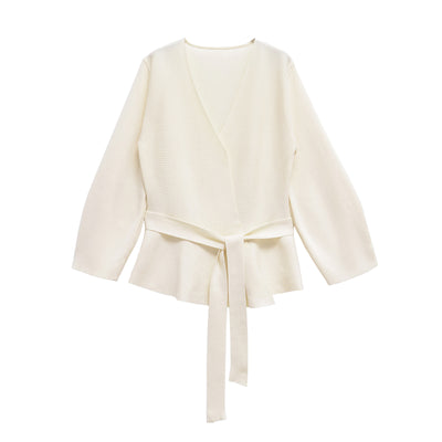 Blusa Tejida Larga con Cinturón para Mujer - Elegancia Moderna - Image 3