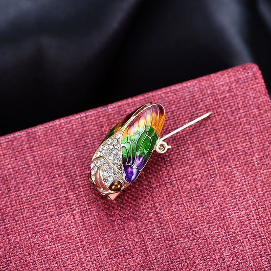 Broche Vintage Cicada de Cristal - Joya Animal de Lujo para Verano - Image 9