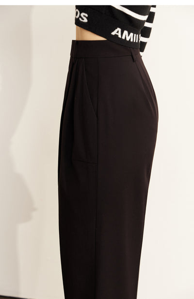 Pantalón de Talle Alto Ancho Drapeado Casual - Image 14