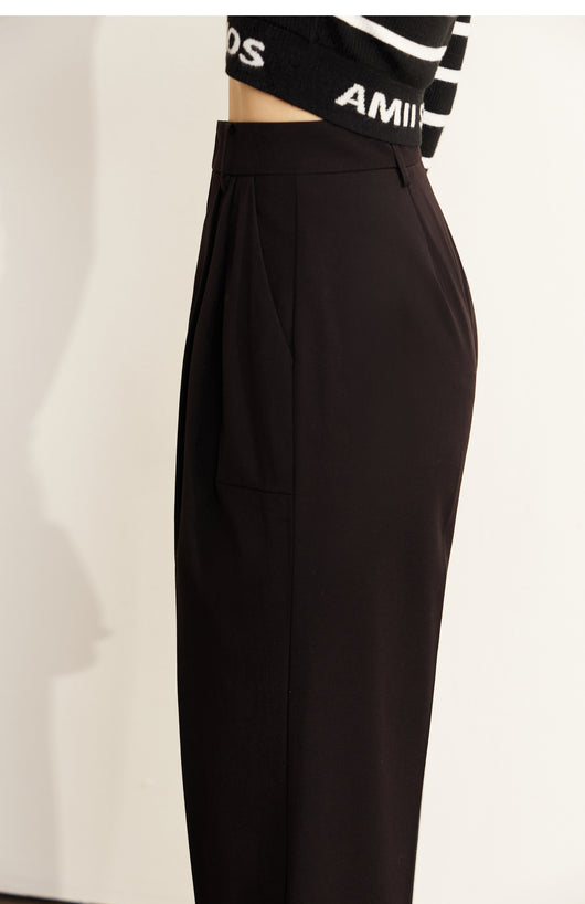 Pantalón de Talle Alto Ancho Drapeado Casual - Image 14
