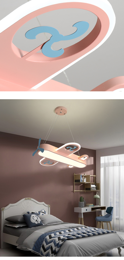 Lámpara Infantil Avión LED - Araña Decorativa Cartoon para Habitación - Image 10