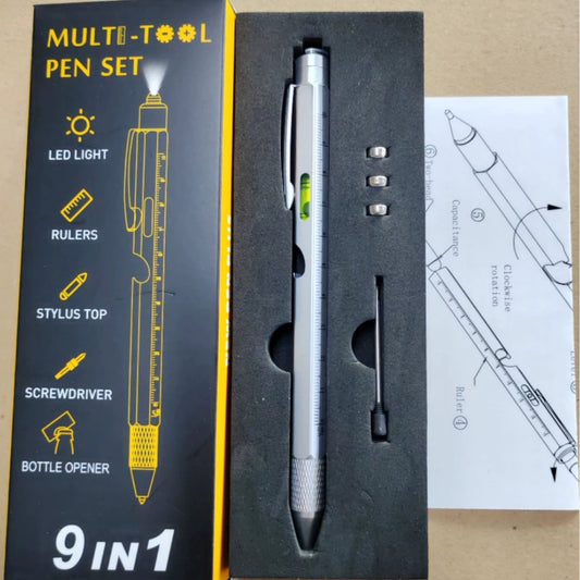 Bolígrafo Multifunción con Linterna LED y Destornillador