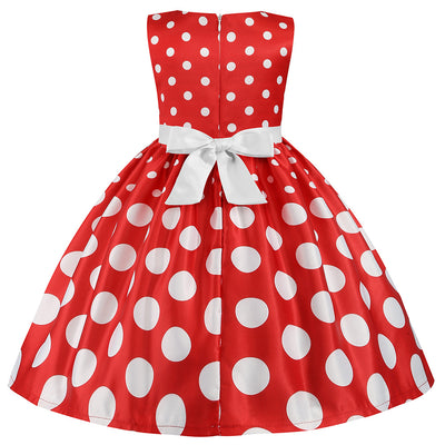 Vestido Infantil con Estampado Irregular y Lazo Festivo - Image 17
