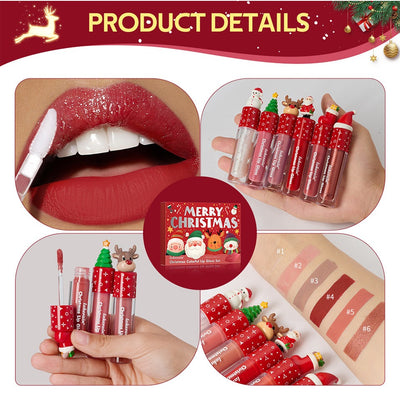 Set de 6 Labiales Mate Velvet Rojo Navidad - Regalo Perfecto - Image 17