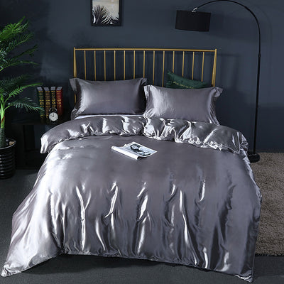 Juego de Cama Funda Nórdica Seda de Hielo Color Puro Verano - Image 2