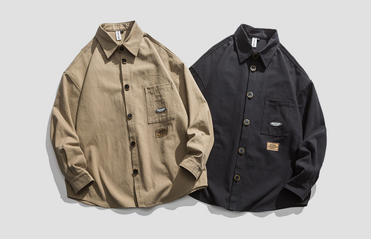 Camisa de Trabajo Retro Oversize - Manga Larga Versátil - Image 3