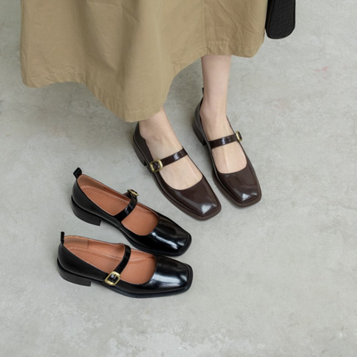 Zapatos Planos de Punta Cuadrada con Botones para Mujer - Image 32