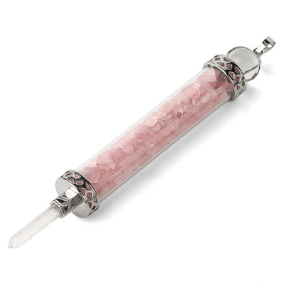 Colgante Cristal Rodolita con Alas - Botella de Deseos Artesanal - Image 10