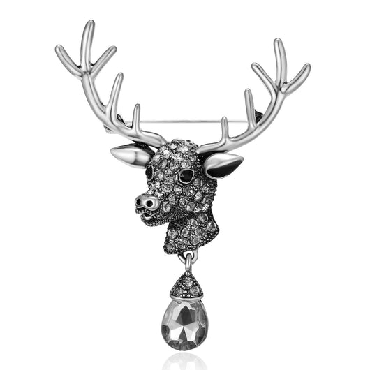 Broche Navideño Reno con Moño y Cristales Brillantes - Image 17