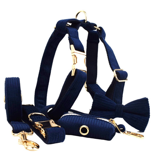 Collar y Correa para Perro en Pana Azul Marino - Cuerda de Sujeción para Exterior - Image 8