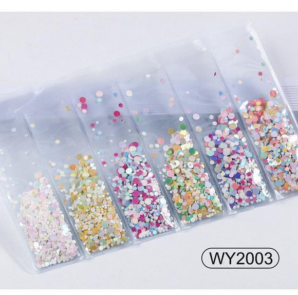 Parches de Uñas con Brillos, Lentejuelas y Diamantes Láser - Diseño Corazón