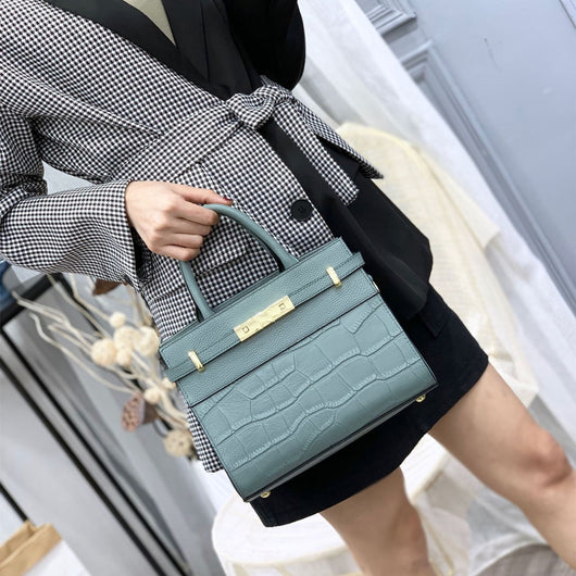 Bolso de Cuero Vacuno con Patrón de Piedra para Mujer - Image 4