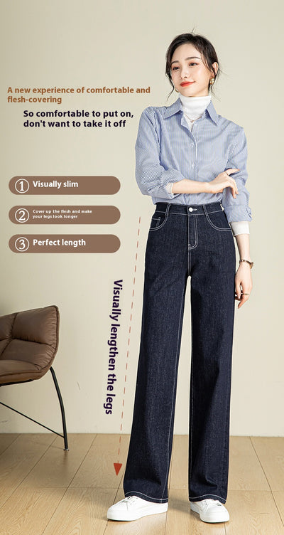 Pantalón Denim Cintura Alta Stretch Pierna Ancha - Image 21