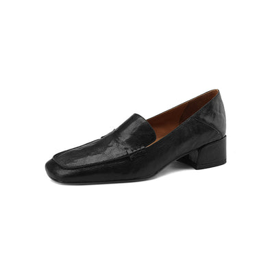 Mocasines Mujer Tacón Robusto Punta Cuadrada Elegantes - Image 5