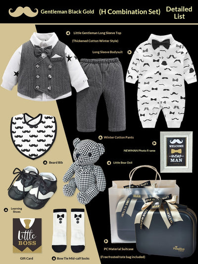 Conjunto Elegante Pequeño Caballero - Caja de Regalo Premium Negro y Oro - Image 11
