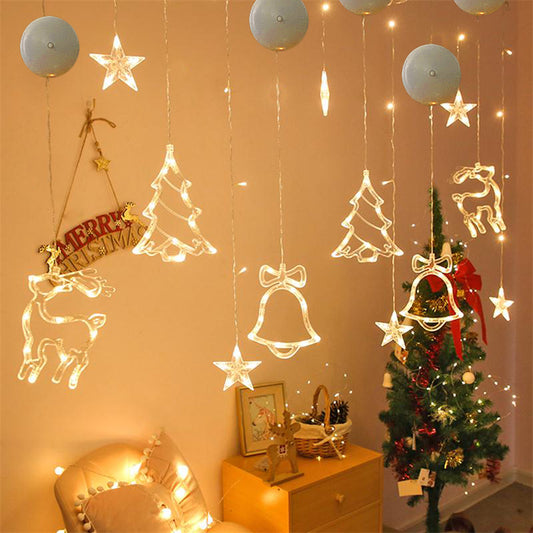Lámpara LED Navideña con Ventosa - Decoración Santa, Reno y Muñeco de Nieve
