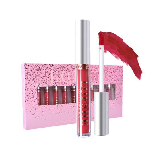 Set de Labiales Mate Efecto No Pegajoso - Pack Completo de Brillo Labial