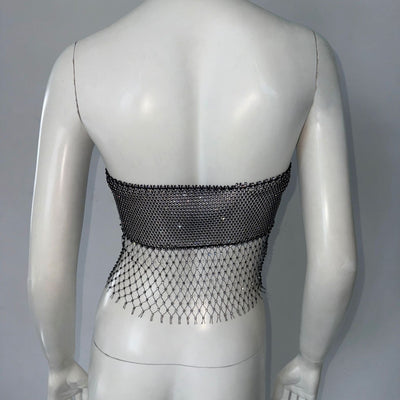 Top Tubo Brillante con Straps y Efecto Malla - Image 8