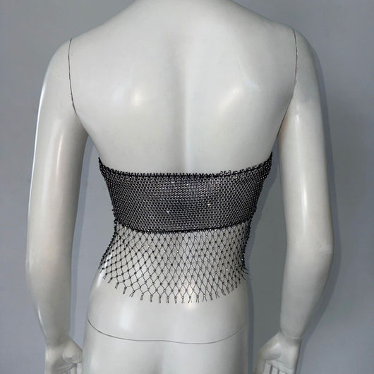 Top Tubo Brillante con Straps y Efecto Malla - Image 8