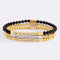 Pulsera de Cadena Acero Inoxidable Unisex con Cuentas de Oro Grabadas