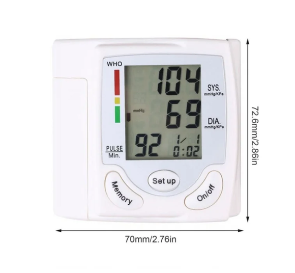 Tensiómetro de Muñeca Automático - Monitor de Presión Arterial Digital