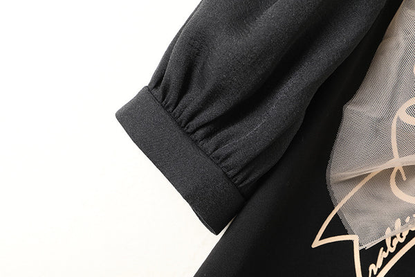 Camiseta Estampada con Detalles de Costura para Mujer